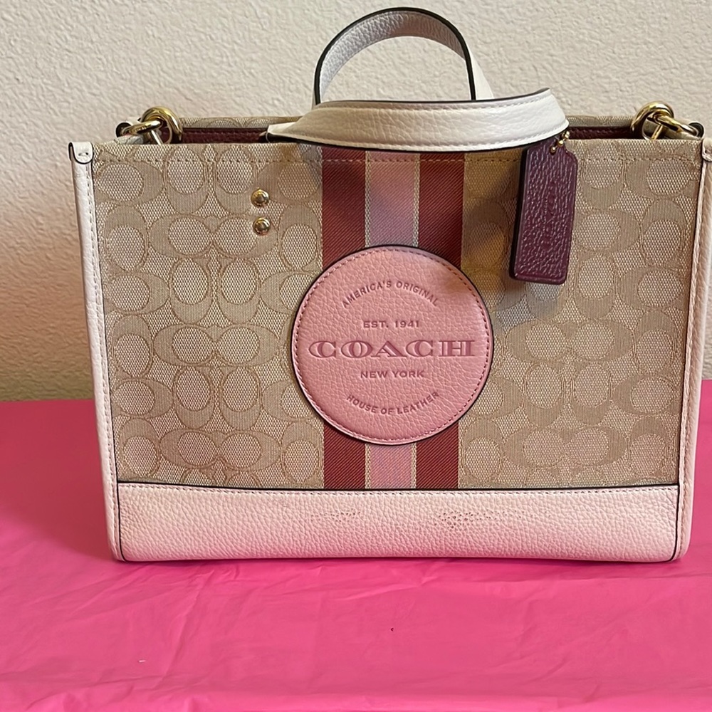 Gently used Coach bag Pink/Tan